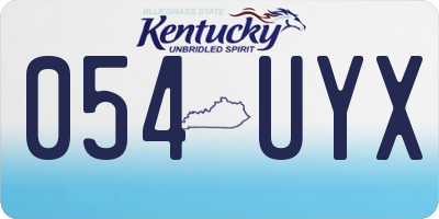 KY license plate 054UYX