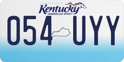 KY license plate 054UYY