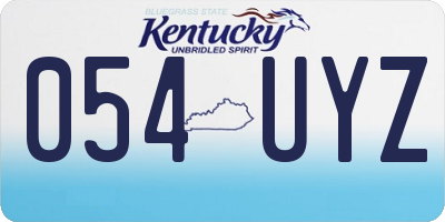 KY license plate 054UYZ