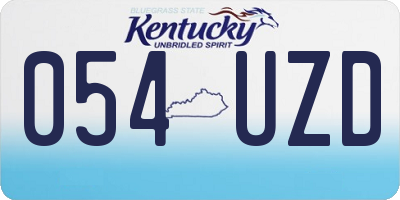 KY license plate 054UZD