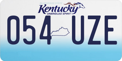 KY license plate 054UZE