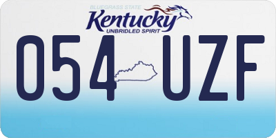 KY license plate 054UZF