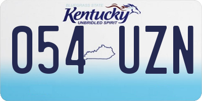 KY license plate 054UZN