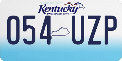 KY license plate 054UZP