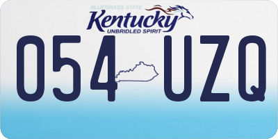 KY license plate 054UZQ