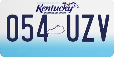 KY license plate 054UZV