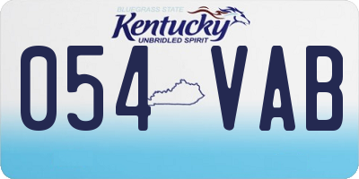 KY license plate 054VAB