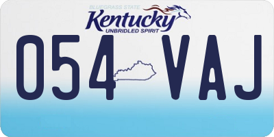 KY license plate 054VAJ
