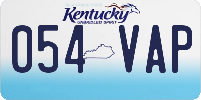 KY license plate 054VAP