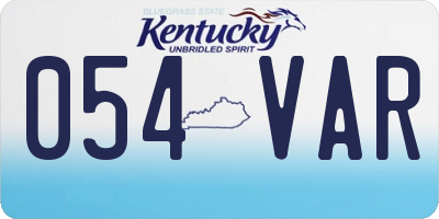 KY license plate 054VAR