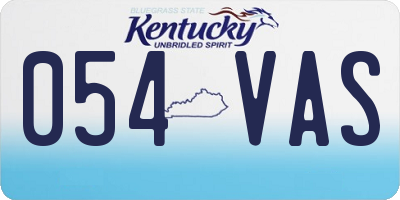 KY license plate 054VAS