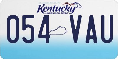 KY license plate 054VAU