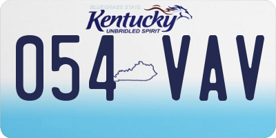 KY license plate 054VAV