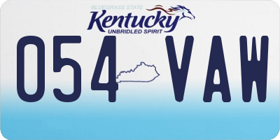 KY license plate 054VAW