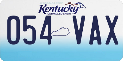 KY license plate 054VAX