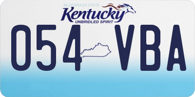 KY license plate 054VBA