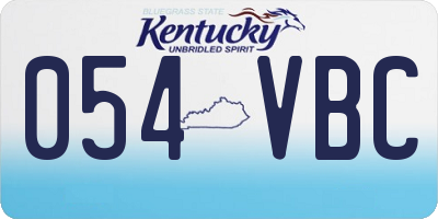 KY license plate 054VBC