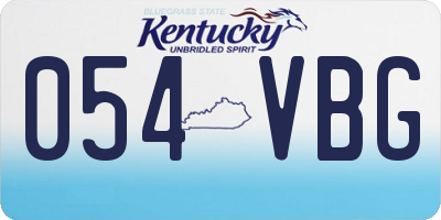 KY license plate 054VBG