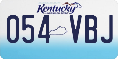 KY license plate 054VBJ