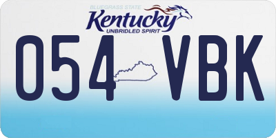 KY license plate 054VBK