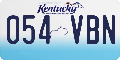KY license plate 054VBN