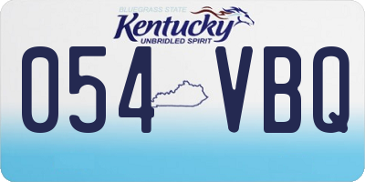 KY license plate 054VBQ