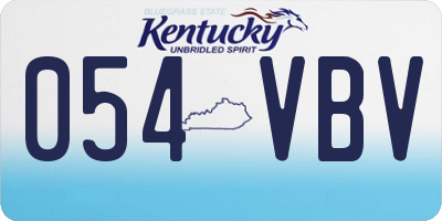 KY license plate 054VBV