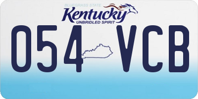 KY license plate 054VCB