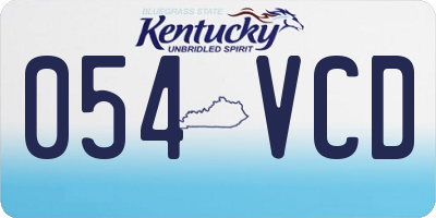 KY license plate 054VCD