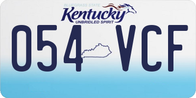 KY license plate 054VCF