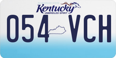 KY license plate 054VCH