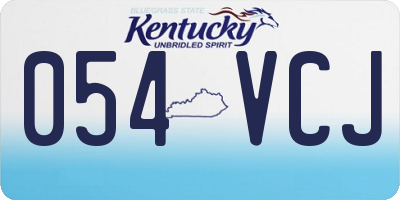 KY license plate 054VCJ