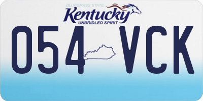 KY license plate 054VCK