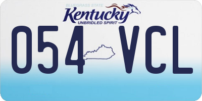 KY license plate 054VCL