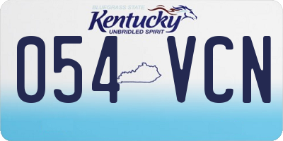 KY license plate 054VCN