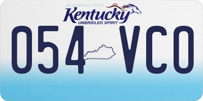 KY license plate 054VCO