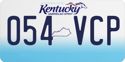 KY license plate 054VCP