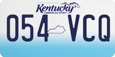 KY license plate 054VCQ