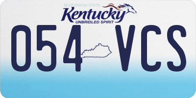 KY license plate 054VCS