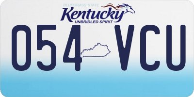 KY license plate 054VCU