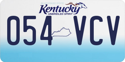 KY license plate 054VCV