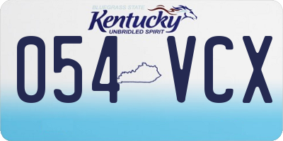 KY license plate 054VCX
