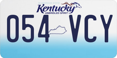 KY license plate 054VCY