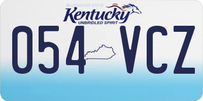 KY license plate 054VCZ