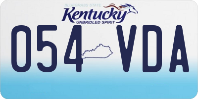 KY license plate 054VDA