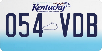 KY license plate 054VDB