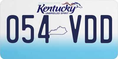 KY license plate 054VDD