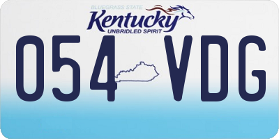 KY license plate 054VDG