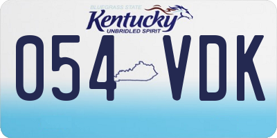 KY license plate 054VDK