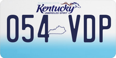 KY license plate 054VDP